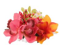 TEHAUX Peignes à Cheveux Orchidées Artificielles Lot de 3, Barrettes Latérales Hawaïennes Multicolores, Accessoires pour Chignons, Coiffure Plage et Mariage, Pinces à Fleurs