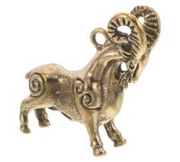 TEHAUX Pendentif Chèvre Zodiaque en Laiton, Décor Rétro 3d pour Année | Finition Polie, Format Compact Léger, Résiste à Décoloration, pour Paquet D’ordinateur et Fête du Printemps