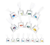 TEHAUX Pendentif Poche Poisson en Résine Transparente Lot de 16 Pièces | Style Marin Élégant, Léger et Portable, pour Bijoux Diy, Vacances et Occasions Plage