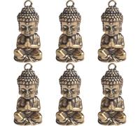 TEHAUX Pendentifs Porte-clés Création Artisanale Délicate et Originale Rétro 6pcs en Laiton Bouddha Fond Plat, Décoration Intérieure pour Salon