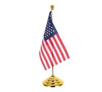TEHAUX Petit Drapeau Miniature de Bureau en Polyester avec Mât en Fer et Base Solide, Décoration Professionnelle pour Réunions de Bureau et Présidents Day