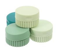 TEHAUX Pilulier Hebdomadaire en Silicone 4 Pièces Couleurs Assorties Vert Bouteille Vert Herbe Étui à Remède Portable pour Voyage Boîte de Rangement pour Vitamines et Comprimés