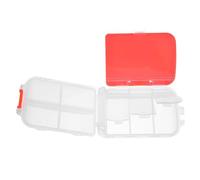 TEHAUX Pilulier Pliable Rouge à 3 Couches 8 Compartiments, Organisateur de Remède Compact en Plastique pour Usage Quotidien à Domicile