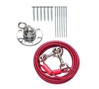 TEHAUX Piquet de Chien Rotatif en Acier Inoxydable Antirouille Câble Métallique, Facile à Visser Les Pelouses Stables pour Grands Chiens