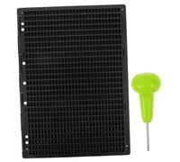 TEHAUX Plaque Braille en Plastique Noir 27 Lignes 30 Cellules avec Stylet pour Aveugles Outil d Écriture Tactile pour Apprentissage et Communication