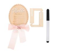 TEHAUX Plaque D'annonce de Naissance en Bois Rose, Bébé -né | Décor Mural pour Chambre, Cadre Souvenir, Pièce Légère et Robuste, Gravure Faite Main, Format Commémoratif