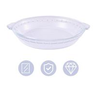 TEHAUX Plat à Tarte Verre Transparent Résistant Haute Température Plat de Cuisson pour Micro-ondes et Four pour Tartes Quiches et Rôtis Compatible avec Réfrigérateur et Four Ménager