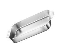 TEHAUX Plat de Cuisson Acier Inoxydable Épais pour Four Induction Plaque Rôtir Résistante et Uniforme Poêle Griller Rectangulaire pour Viande Poulet Lasagne