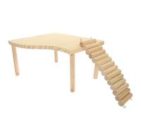 TEHAUX Plateforme Décorative pour Hamster Échelle Sécurisée en Bois Solide, Multifonction pour Cage, pour Grimper et Ronger, Adapté aux Souris et Oiseaux