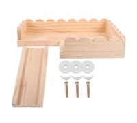 TEHAUX Plateforme en Bois pour Hamster Installation Facile et Aire de Jeu Ludique, Cage de Base en Bois Kaki, Set 1 Pièce, pour Gerbils et Amis des Hamsters