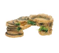 TEHAUX Plateforme Tortue Résine Naturelle Multi-usages Abri et Cachette pour Reptiles et Tortues Eau Décoration Terrarium Polyvalente