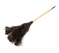 TEHAUX Plumeau à Poussière en Plumage Noires d'Autruche Manche Long en Bois Brosse Douce pour Nettoyage Maison et Voiture Outil Ménager pour Dépoussiérage Intérieur