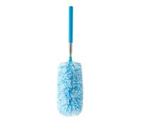 TEHAUX Plumeau Télescopique en Microfibre Bleu et Blanc, Brosse à Poussière Flexible, Nettoyage des Zones Difficiles d'Accès, Adapté au Nettoyage Ménager