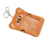 TEHAUX Pochette De Cartes Postales Manche Enfants Salutation Nom Mignon Donjon Titulaires Coloré Clé Couverture Badge Support De Carte D'identité Peluche Brown
