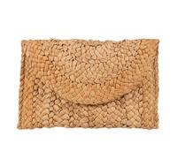 TEHAUX Pochette D'été en Paille de Son de Maïs Élégante et Légère, Grand Paquet à Main Enveloppe Tissé, Pratique pour Femmes, pour Bureau et Promenade Estivale