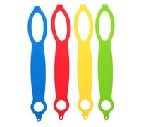 TEHAUX Poignée Élastique en Silicone 4 Pièces pour Bouteille d'eau, Cordon Multicolore Pratique pour Randonnée et Activités de Plein Air