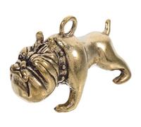 TEHAUX Porte-clés Breloque Bulldog en Laiton Vintage, Décoration Suspendue Unique et Accessoire DIY pour Paquet à Dos Marron