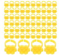 TEHAUX Porte-colle à Faux Cils Hexagonal Plastique Jaune 250pcs Design Nid D'abeille 7 Compartiments pour Application Précise en Extension de Cils Professionnelle