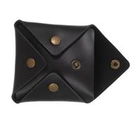 TEHAUX Porte-Monnaie en Cuir Mat Noir Compact, Paquet de Rangement Pratique pour Monnaie et Écouteurs, Pochette Mini Taille Légère pour Bureau, Voyage et Usage Quotidien