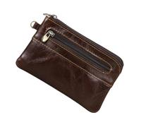 TEHAUX Portefeuille Rétro en Cuir Chocolat pour Homme, Portefeuille Multi-Fonction Portable Fermeture Éclair, Style Élégant et Pratique pour Usage Quotidien
