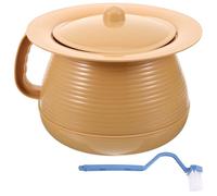 TEHAUX Pot de Chambre Portable Unisexe en Plastique avec Couvercle Hermétique Urinoir Léger et Compact pour Maison et Hôpital Pot à Urine Jaune avec Bords Arrondis pour Voyage et