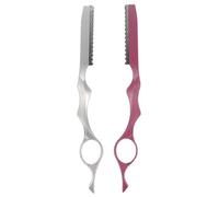 TEHAUX Rasoir à Effiler Design Ergonomique Lesté en Acier Inoxydable pour Coiffure 2 Pièces Rasoir de Structuration Coupe de Cheveux pour Salon de Coiffure et Usage Domestique