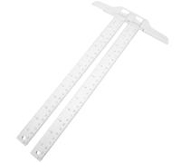 TEHAUX Règle de T en Plastique 30 Cm Double Échelle Précise, Lot de 2 Pièces pour Usage à Domicile Bureau, Outil de Mesure Haute Précision