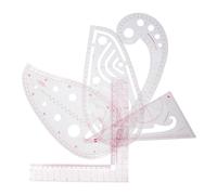 TEHAUX Règles de Couture Outil Précis Set de 5 en Pvc Multifonction Règle Courbe Française et Équerre Triangulaire pour Tailleurs pour Dessin et Création de Vêtements