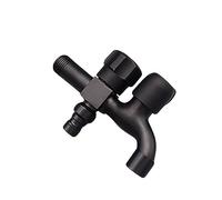 TEHAUX Robinet 3 Voies Multifonction En Alliage De Zinc Pour Cuisine Et Salle De Bain Vanne D'Arrêt À Double Contrôle Pour Évier Lavage Et Machine À Laver 15X7X4 Cm