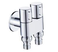 TEHAUX Robinet Arrêt Équerre Épais Double Contrôle Vanne de Régulation pour Lavabo Machine à Laver et Wc Accessoire Salle de Bain Robuste Anti-fuite