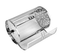 TEHAUX Rotisserie Basket Grill Drum Acier Inoxydable pour Four et Friteuse à Air Panier Rotatif avec Porte Mobile pour Rôtir Noix Légumes et Cacahuètes