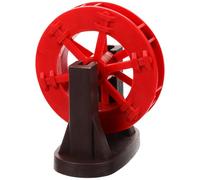 TEHAUX Roue à Eau Décorative Vintage en Plastique Rouge pour Bonsaï | Décor Lisse pour Micro-scènes, Ambiance Intérieure, Aquariophiles et Terrariums, Style Compact