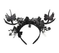 TEHAUX Serrage-tête D'halloween Noir à Bois Décoratif pour Fête | Plastique et Tissu, Confortable Toute la Nuit, Réutilisable, pour Costumes, Maquillage, Cosplay, Filles