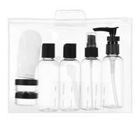 TEHAUX Set de Bouteilles de Voyage en Pet Pompe à Pression, Étanche et Pratique, Paquet de Rangement Inclus, Voyage