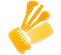 TEHAUX Set de Massage Visage et Cou en Résine Naturelle Grattoirs Gua Sha, Peigne et Stylet pour Stimuler Points D'acupuncture et Soulager la Fatigue Faciale Lors du Massage