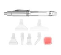 TEHAUX Stylo à Point Lumineux LED pour Peinture Diamantée, Stylo à Manucure Délicat 6 Embouts en Plastique à Vis, Outil Gemmes DIY pour Broderie Diamant, Accessoire Artisanal Pâte