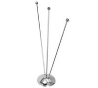 TEHAUX Support de Drapeau de Table Métallique en Acier Inoxydable, Porte-drapeau à Trois Broches Argenté, Mât de Bureau pour Petits Drapeaux, pour Réunions, Conférences et Affichage