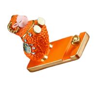 TEHAUX Support de Téléphone Décoratif en Résine, Modèle Chèvre Orange pour | Utilisation sans Mains, Compatible Plupart des Mobiles, Orientation Portrait ou Paysage, Table de Nuit et Conférences