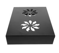 TEHAUX Support Multifonctionnel pour Cuisinière à Gaz en Acier au Carbone Noir, Plateau Protecteur et Rangement Pratique Cuisine Moderne