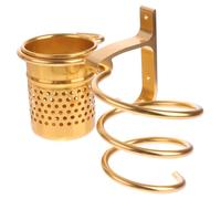 TEHAUX Support Mural en Aluminium Doré pour Sèche-cheveux et Peigne, Organisateur Moderne Bien Rangé, pour Salle de Bain, Rangement Pratique et Solide