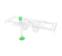 TEHAUX Support Suspendu pour Aquarium 2 Gobelets et Tube D’Alimentation | Plastique Transparent, Design Télescopique 32,5 à 49,5cm, pour Décorations et Pots D’eau