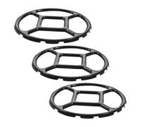 TEHAUX Support Wok Cuisinière à Gaz Antidérapant Émail Noir Résistant 3 Pièces Anneaux de Fixation Polyvalents pour Plaques de Cuisson Gaz Famille Usage Quotidien