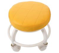 TEHAUX Tabouret de Pédicure Roulant Orange en PU avec Roues Universelles | Siège Ergonomique, Mobilité Fluide Grâce aux Roues Silencieuses, Supporte une Charge Importante, Usage Massage