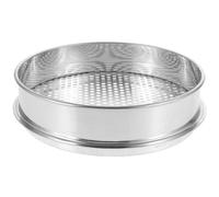 TEHAUX Tamis de Jardinage Extérieur en Acier Inoxydable 20cm avec Grillage INOX à Mailles Rondes, Outil de Jardinage Polyvalent pour Tamisage du Sol