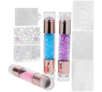 TEHAUX Tampon à Ongles Double Tête en Silicone 3 Pièces Outil pour Nail Art Pochoir de Stamping Fournitures Manucure DIY Usage Maison et Salon Couleur Aléatoire Couleur Aléatoire
