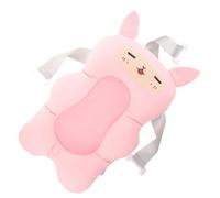 TEHAUX Tapis de Bain Flottant pour Bébé en Fibre de Lait et Tissu en Maille, Coussin Antidérapant et Respirant Motif Lapin Mignon pour Bain Confortable
