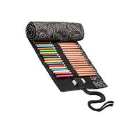 TEHAUX Trousse à Crayons Toile à Enrouler avec Fentes Organisateur De Crayons De Couleur Portable pour Artistes Et Étudiants Pratique pour Voyage Rangement