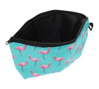 TEHAUX Trousse de Maquillage Flamant Rose 3D Imprimé Hawaïen, Trousse de Toilette Portable Légère, Paquet de Rangement Cosmétique Compact pour Voyage, Vacances et Activités Extérieures,