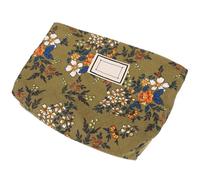 TEHAUX Trousse de Maquillage Petite Taille en Tissu Jacquard à Motif Floral Vert Trousse de Voyage Légère et Compacte Pochette Cosmétique Pratique pour Paquet à Main Rangement pour
