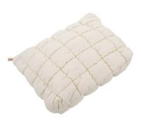 TEHAUX Trousse de Maquillage Portable en Duvet Blanc Design Quadrillé, Rangement Organisé et Protection des Cosmétiques Voyages d'affaires
